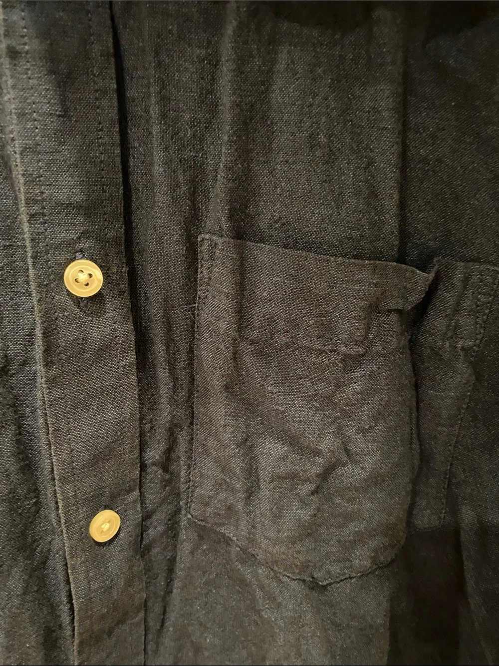 Banana Republic Slim Fit Linen Shirt Men's Medium Gray
